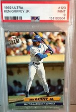 1992 Fleer Ultra - Ken Griffey Jr    Mariners.  #123.  PSA  Mint.  9