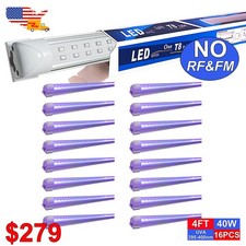 16Pack 4FT 40W LED UV Black Light Bar Mountable Fixture DJ Party Club Room D cor