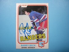 1981/82 O-PEE-CHEE NHL HOCKEY CARD #220 BARRY BECK SHARP!! AUTO AUTOGRAPH OPC