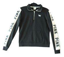 Y2K Victoria’s Secret Pink Black Sweatshirt M Gorpcore Athleisure Whimsigoth