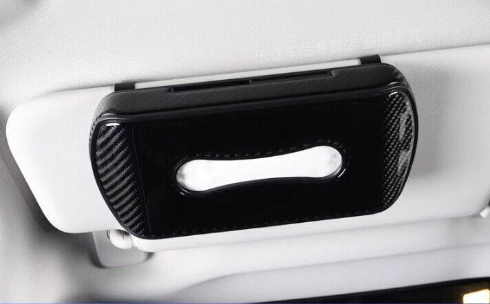 For Infiniti QX50 Carbon Fiber Real Sun Visor Tissue Box Case Napkin Clip Holder Foto 4 de 4