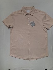 Hickey Freeman Short-Sleeve Brown & White Mic...