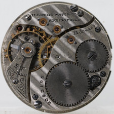 ILLINOIS 11j 2093196 GRADE 33, 0s 7j WATCH MOVEMENT FOR REPAIR (ND)