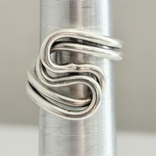 Sterling Silver .925 Stamped Mexico Swirl Style Ring Size 8.5