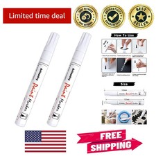White Paint Pens - 2 Pack Waterproof Permanent Markers for All Surfaces