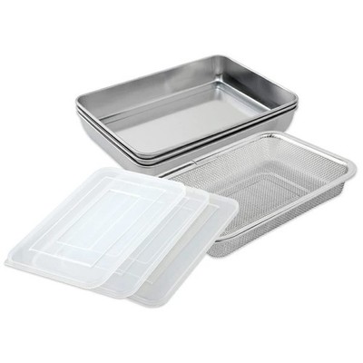 , 7-Piece Set Stainless Steel Stackable Kitchen Food Containers With Flexible...