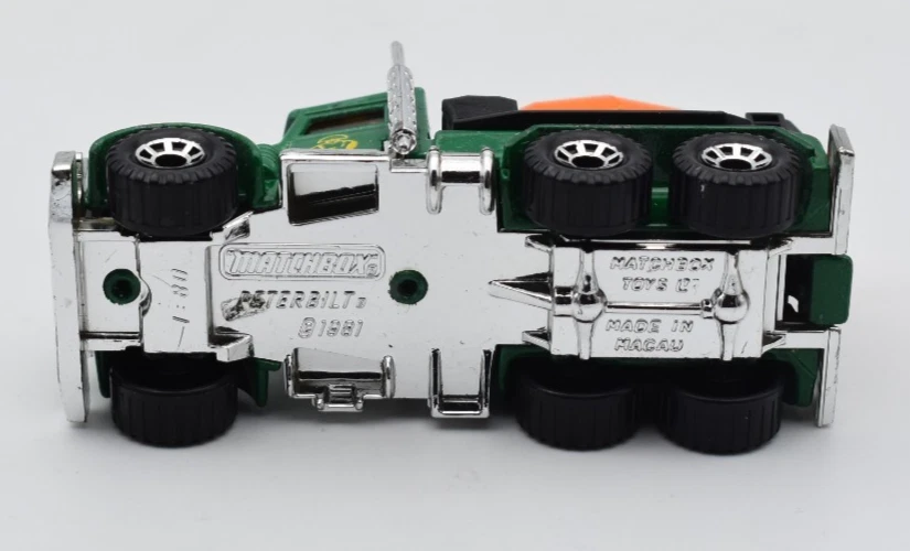Matchbox Superfast #19 Peterbilt Cement Truck Big Pete grün. Made in Macau - Bild 4 von 4