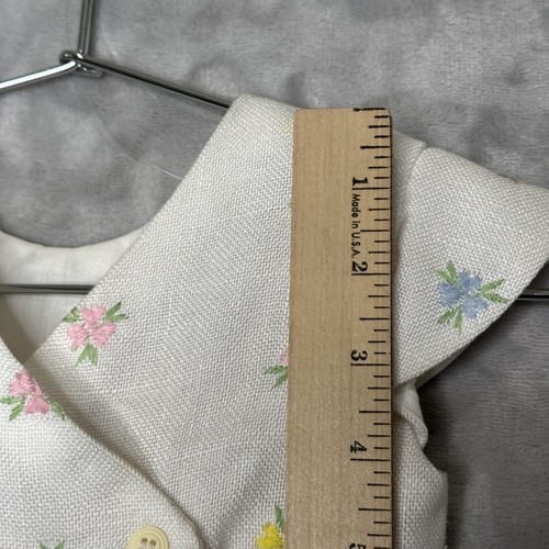 Vintage Girls Dress Infant 12 Months White Embroidered Floral Long Gown Wrap - Picture 7 of 9