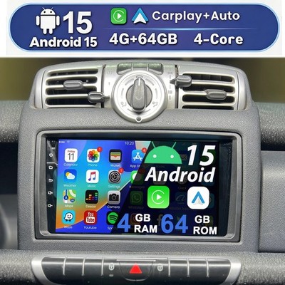 4+64G Apple Carplay Für Benz Smart Fortwo 451 2005-2015 Autoradio Android 15 GPS