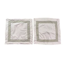 Pair of Fieldcrest Luxury Euro Shams 26x26 Supima Cotton White Sage Green