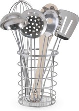 Stainless Steel and Wooden Cookware Set for Kids with 7 Utensils Preschool
