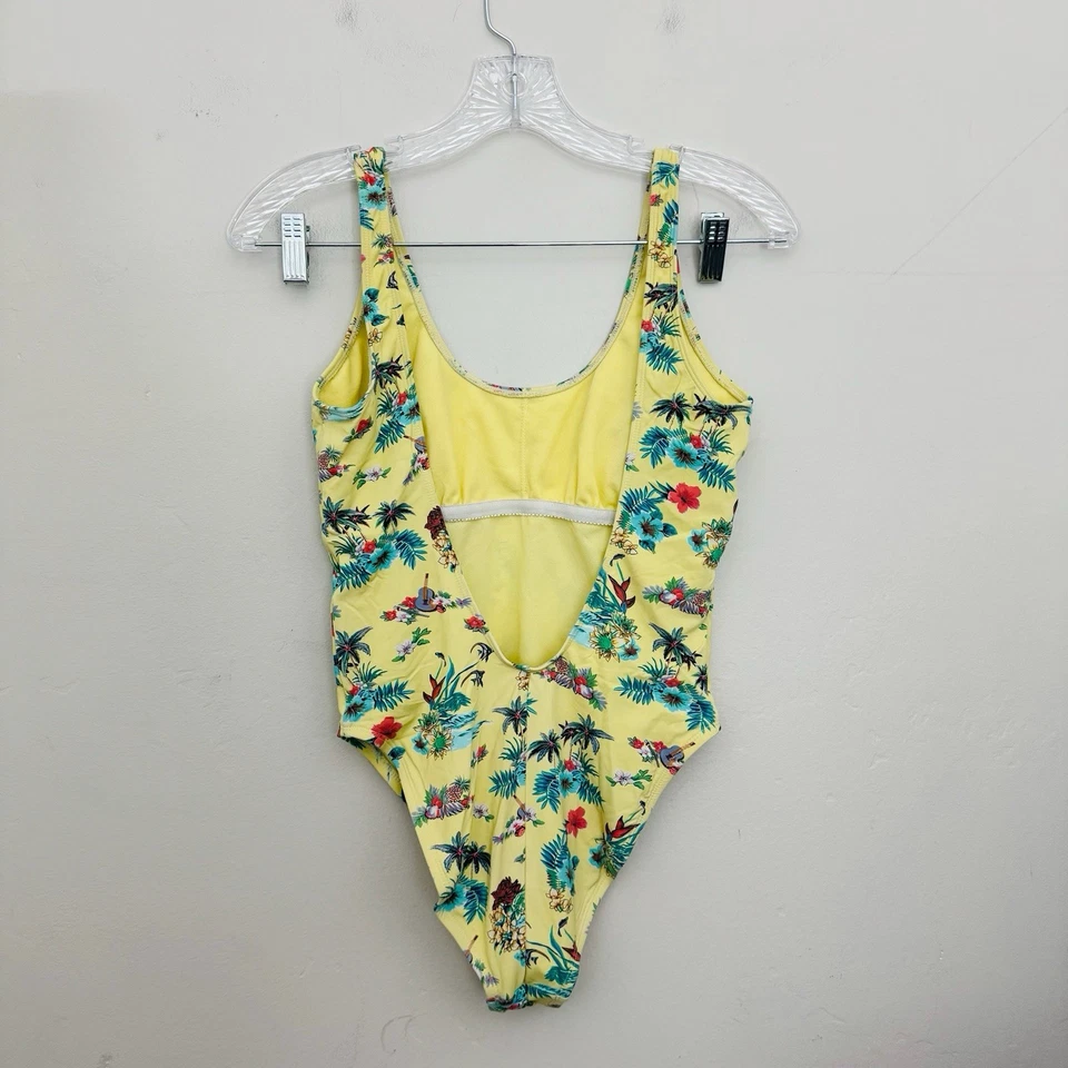 Hobie V Neck Yellow Tropical One Piece Swim Suit Women’s Size M - Image 3 of 4
