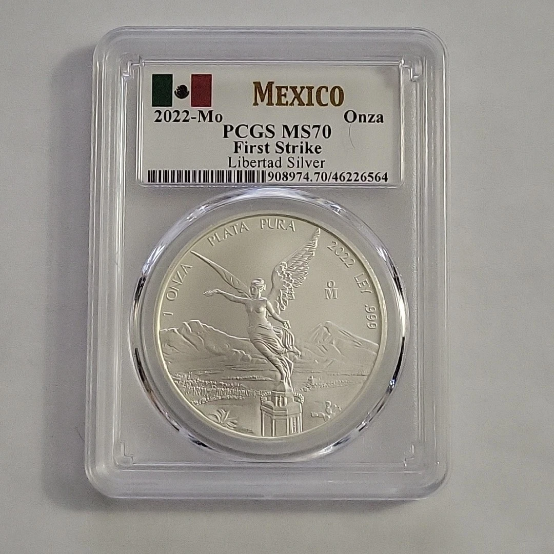 最高鑑定　2023年　メキシコ　 PCGS MS70 リベルタード　リベルタッド PCGS MS70 First Strike 最高鑑定 2023年 メキシコ リベルタード