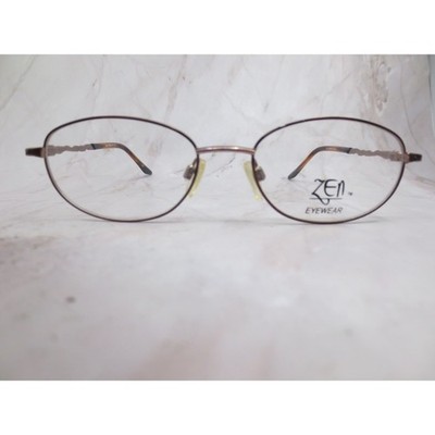 Zen Eyewear Z45 S BRN Brown Oval Metal Eyeglasses Frames Wavy Temples 51-17-140