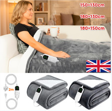 Electric Blanket Heated Throw Over Luxurious Flannel Washable Digital Controller