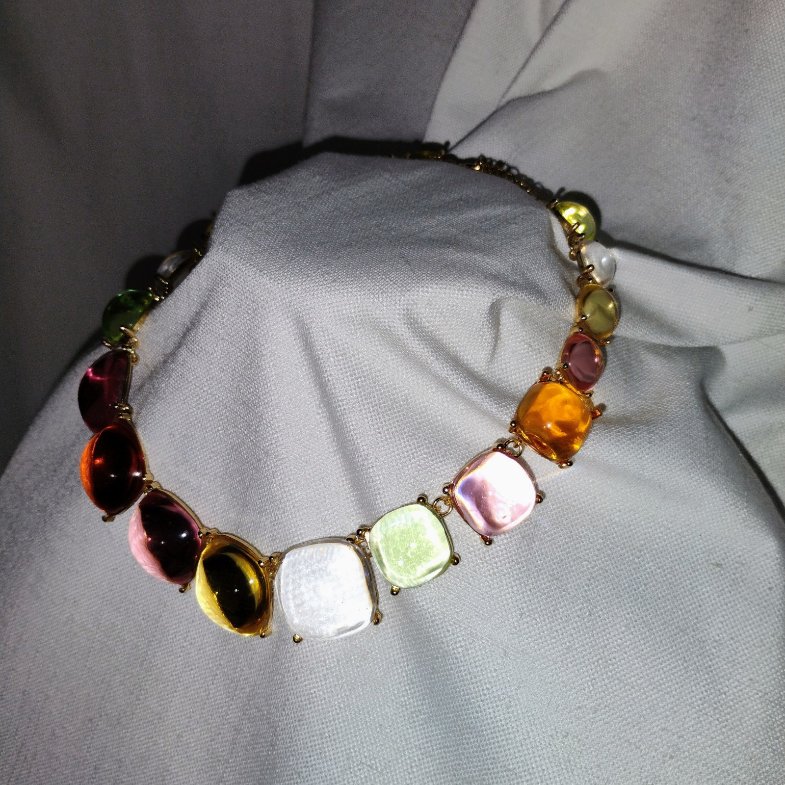 CHUNKY PASTEL TRANSPARENT STATEMENT NECKLACE - image 6