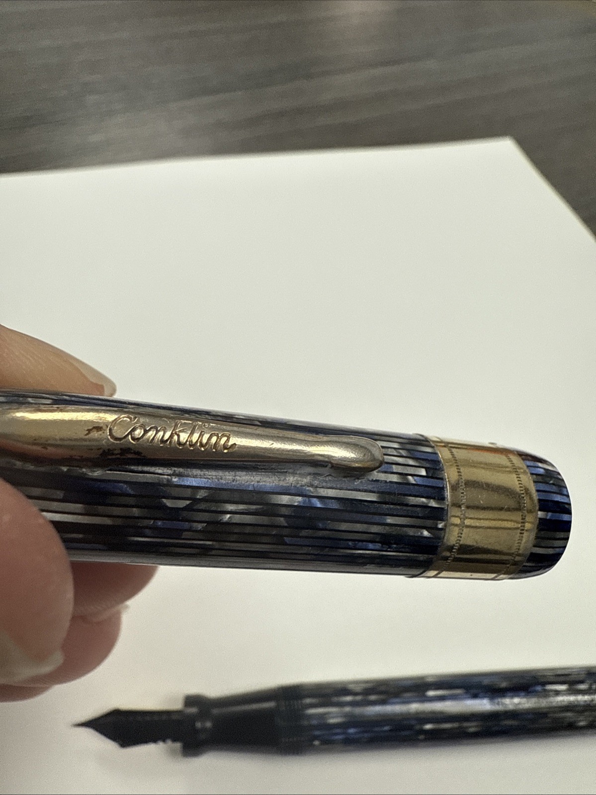 Vintage Opalescent Blue Conklin Fountain Pen