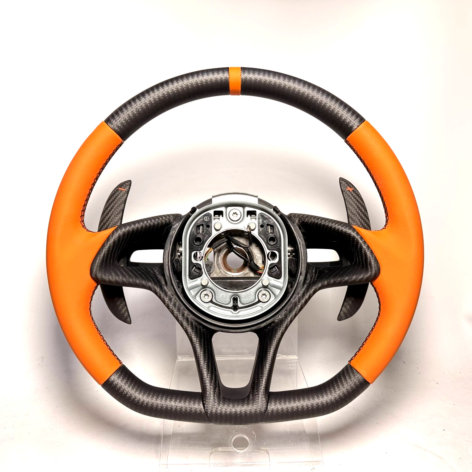 Matte Carbon steering wheel McLaren MP4 570S 650S 675LT GT Orange leather NO EX