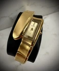 Seiko Women’s Gold Art Deco Bangle Style Quartz Watch, Model 1f20 6g40. Running