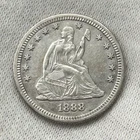 1888-S Seated Liberty Quarter Dollar 25c San Francisco US 90% Silver Coin