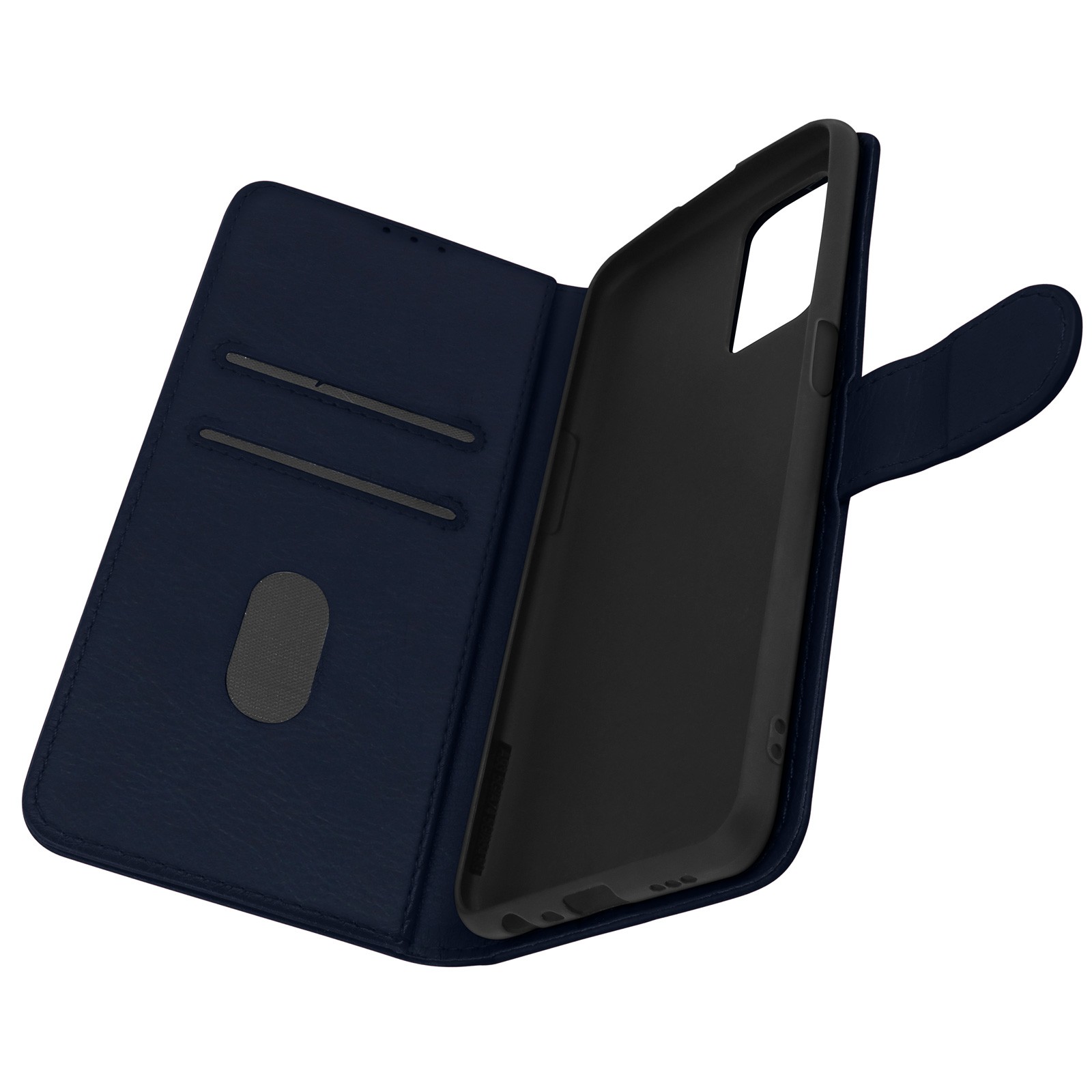 Coque Oppo A54 5G portefeuille bleu foncé idéale pour vos voyages