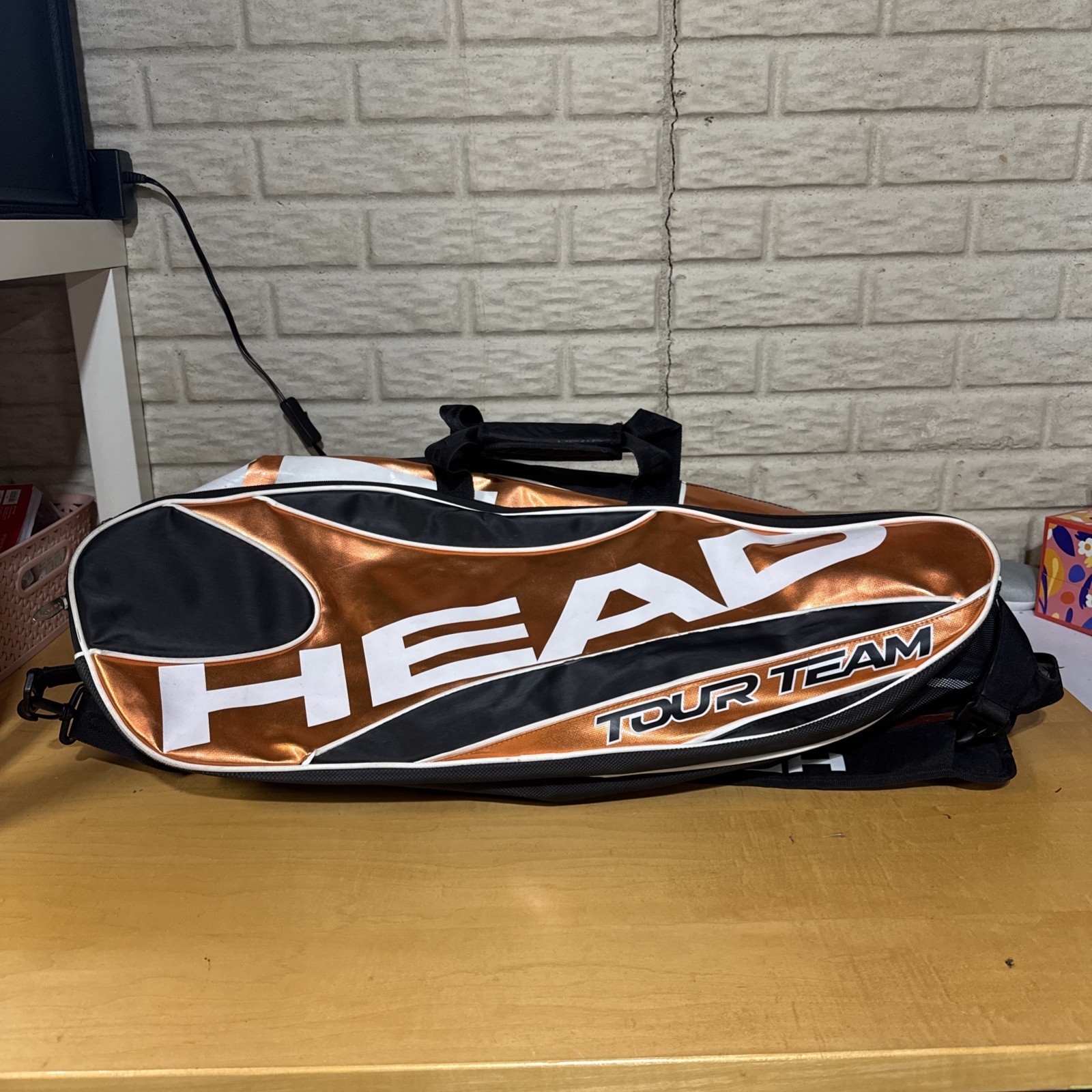 HEAD Tour Team Tennis Racquet Bag &ndash; Black Orange &ndash; 3-6 Racquet Capacity 30"