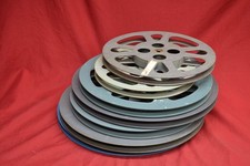 LOT OF 7 EMPTY PLASTIC 16mm FILM REELS 9.25" UP TO 13.75"