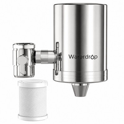 Waterdrop WD-FC-06 Wasserhahnfilter Edelstahl Aktivkohle Wasserfilter 1200L 360°