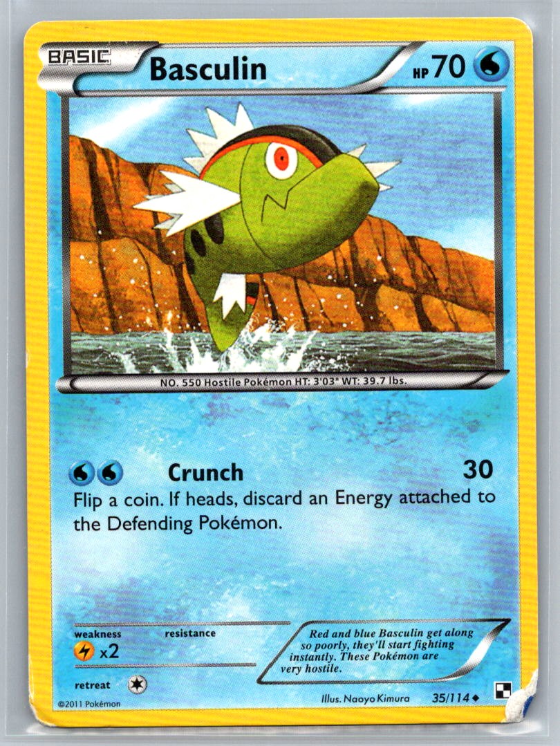 Basculin 2011 Pokemon Black and White Crunch HP70 35/114 Uncommon