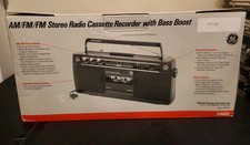 General Electric GE 3-5454 Portable AM FM Stereo Cassette Boombox Bass Boost New