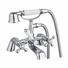 Aquadart Kingsbury Traditional Bath Shower Mixer Tap Polished Chrome Crosshead