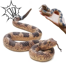 Realistic Rubber Fake Snakes Rattlesnake, Keep Birds Away from Garden, Funny Gag