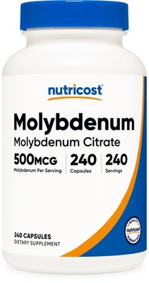 Nutricost Molybdenum Supplement (500mcg) 240 Capsules - Molybdenum Citrate