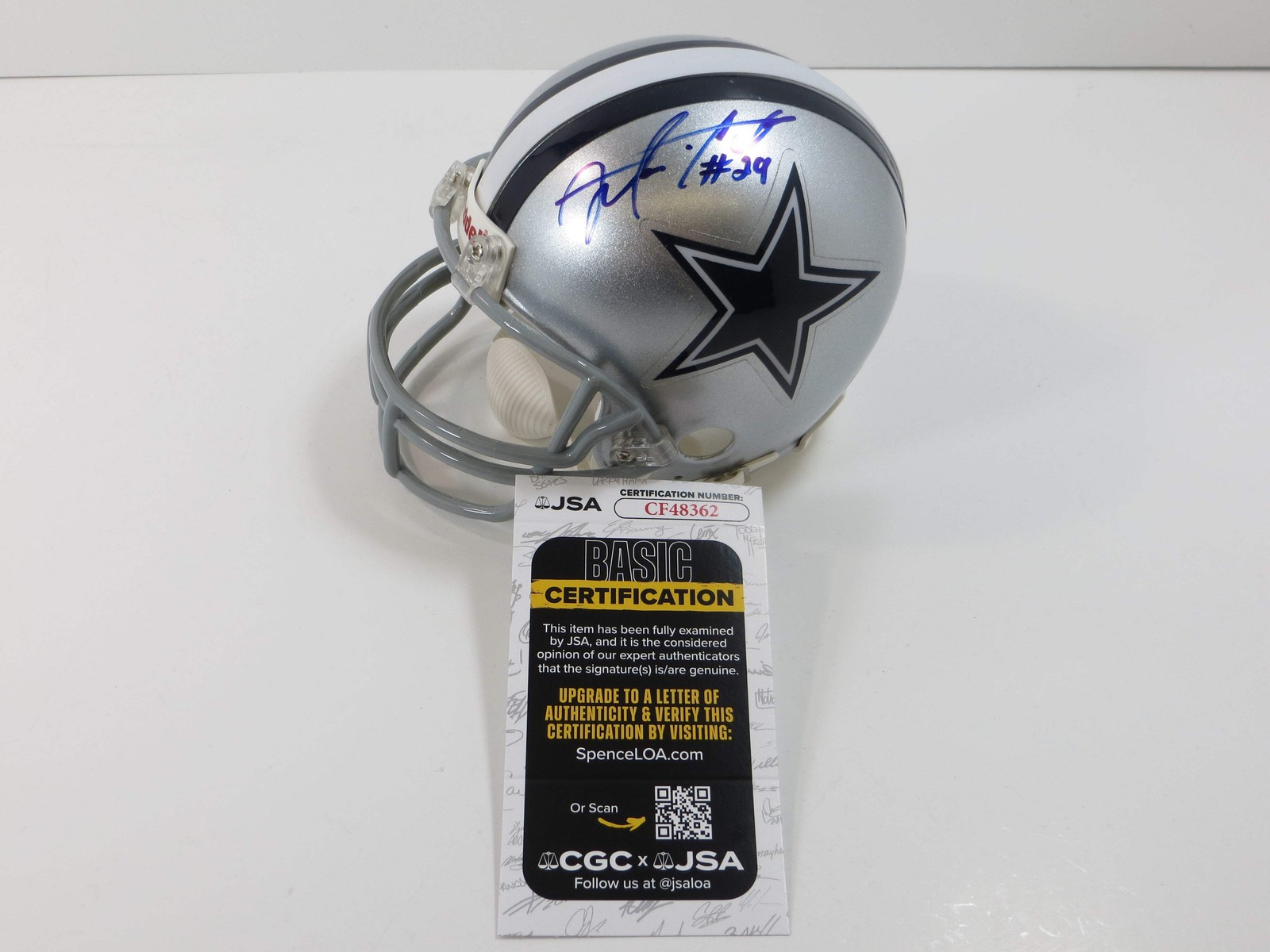 MORRIS MO CLAIBORNE SIGNED DALLAS COWBOYS MINI HELMET LSU JSA COA 