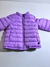 Gap Girls Puffer Jacket 2T Purple Reversible Minnie Mouse Quilted Zip Up Coat