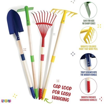 Kids Garden Tool Set - 4-Piece Outdoor Toy Kit