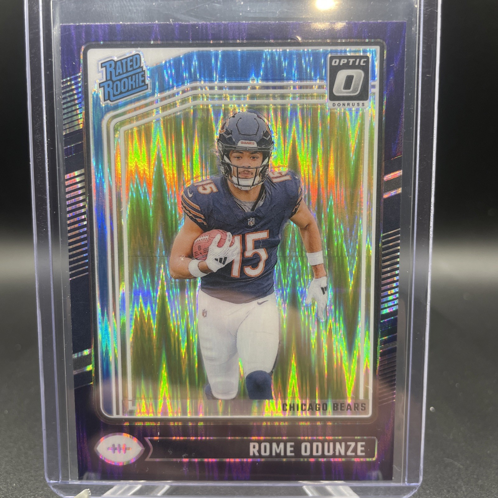 2024 Donruss Optic Rome Odunze Rated Rookie #286 Purple Shock Prizm RC – Chicago