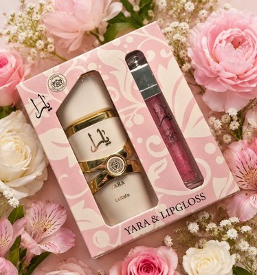 Yara Moi Parfum Box mit Lipgloss Glitzer Blechdose