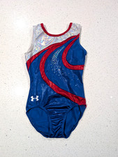 UNDER ARMOUR GK Elite AS Small gymnastics dance leotard PATRIOTIC Red White Blue