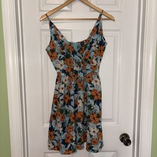 EUC SHEIN Sz Medium Or 6 Hawaiian Print Mini, Sundress, V-Neck,  Spaghetti Strap