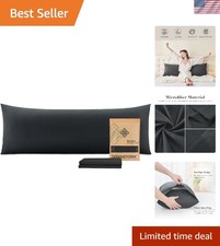 Soft  Durable 20x54 Pillow Cover with Envelope Closure - Luxurious Black