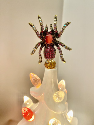 Ceramic Christmas Tree Topper Custom Made Spider Halloween