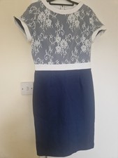 Paper Dolls UK 14 Navy dress with white lace