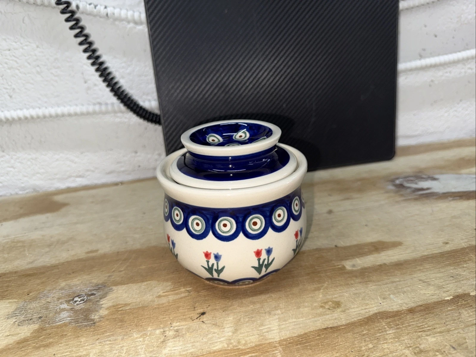 Polish Pottery French Butter Dish by Zaklady Boleslawiec Poland - Butter Crock