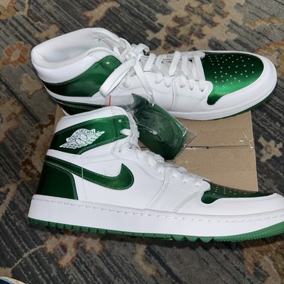 Nike Air Jordan 1 High G Pine Green Metallic White Mens Size 11.5 Golf Shoes New