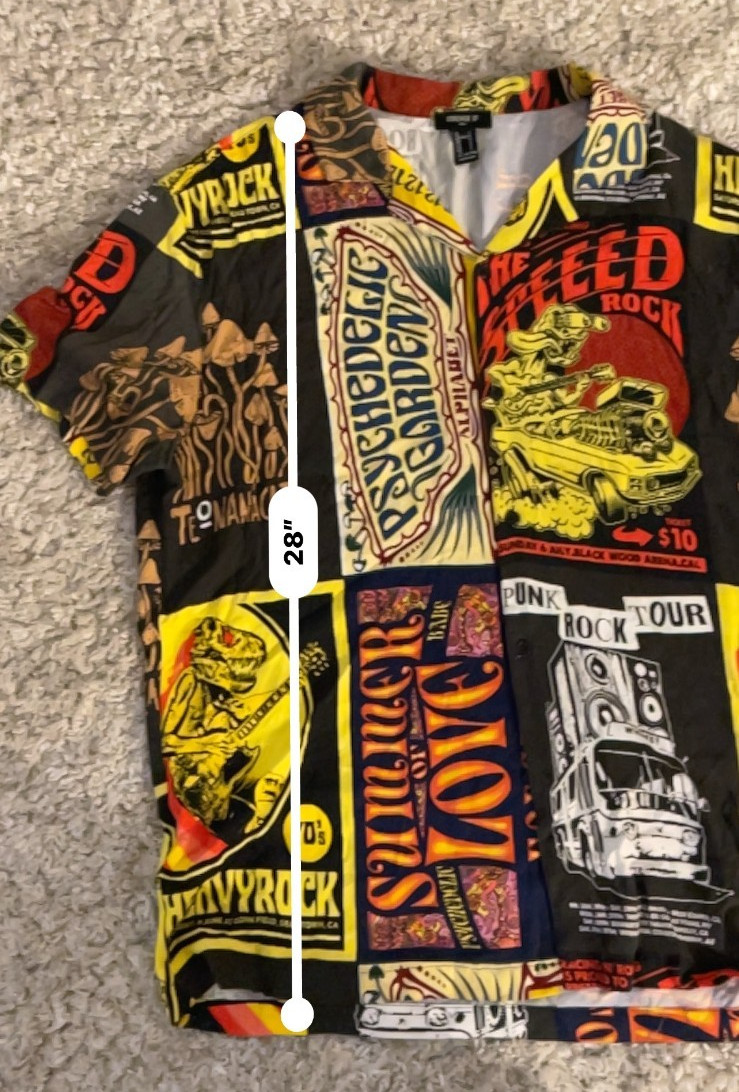 Forever 21 Men Punk Rock Patchwork Button Up Shir… - image 5