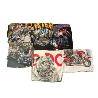 Lotto Camicie Moto Grafica Mista Pacchetto Ingrosso Vintage Harley 3D Emblema XXL