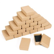 24pcs Tan Jewelry Gift Boxes 3 x 2 x 1 Inch Small Gift Boxes Cardboard Neckla...