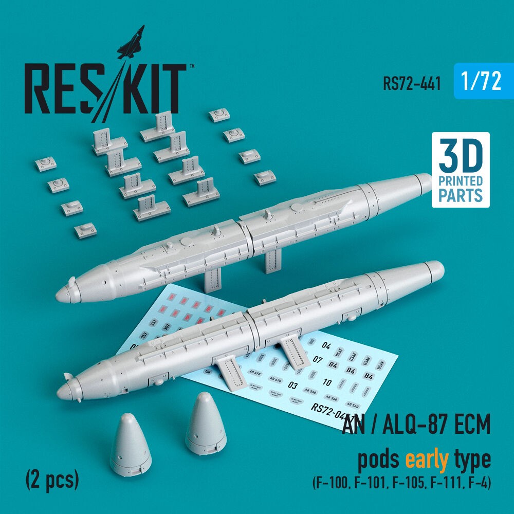 ResKit RS72-0441 1:72 AN/ALQ-87 ECM Pods Early Type (2 pcs) Resin Kit
