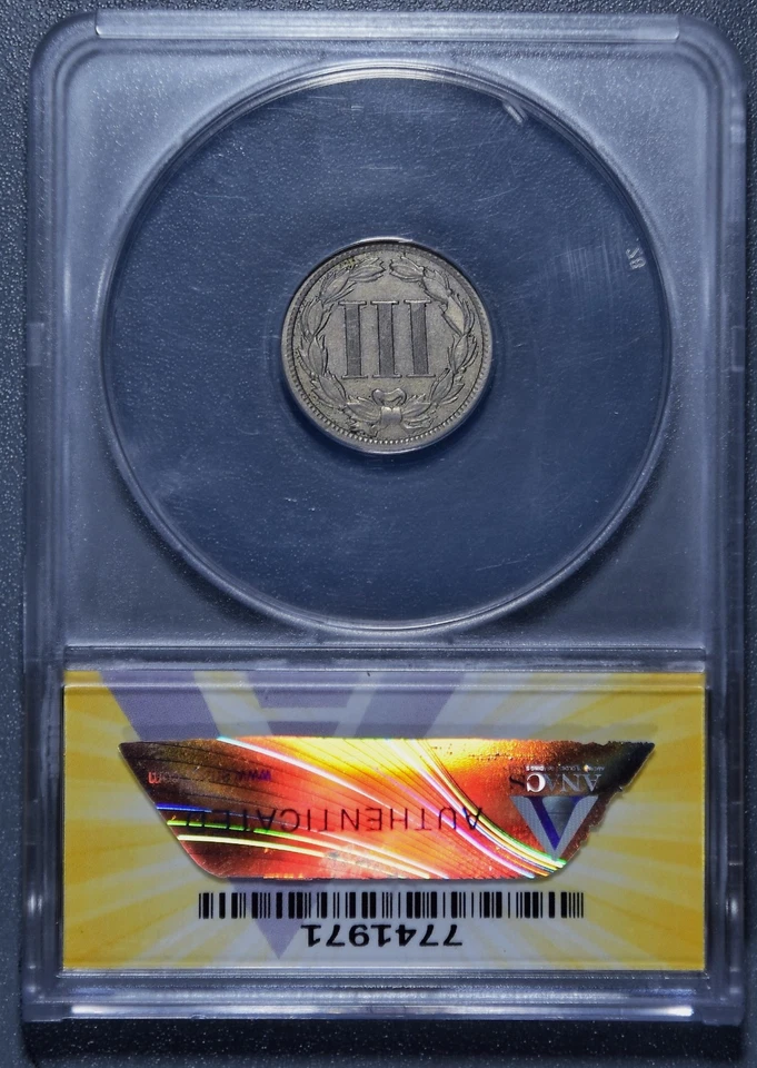 1888 3C THREE CENT NICKEL KM# 95 ANACS EF 40 A5722 - Image 3 of 4